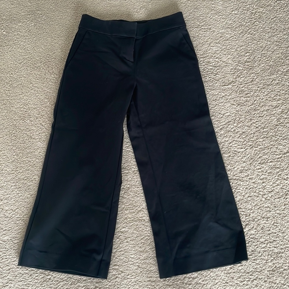 Loft black wide leg cropped pants